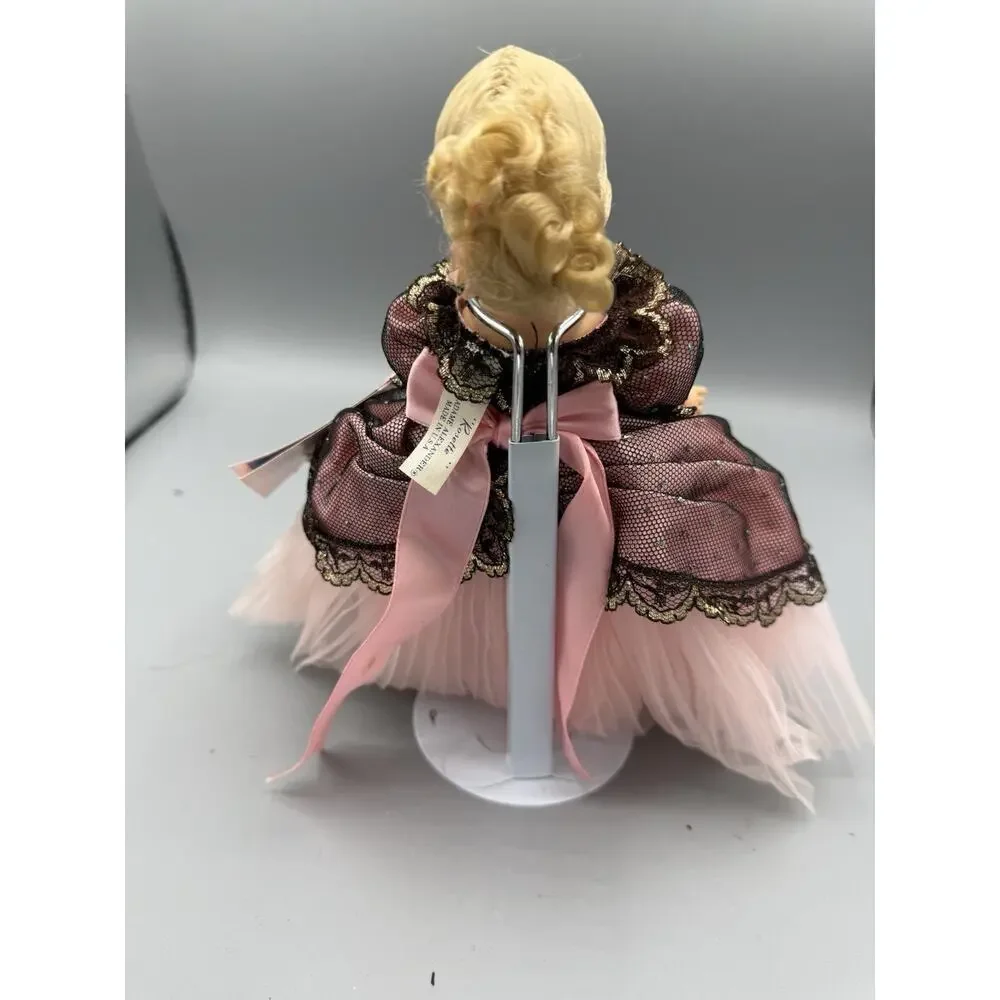 Madame Alexander Portrettes Doll Pink Black Gown 8” Tagged Vintage